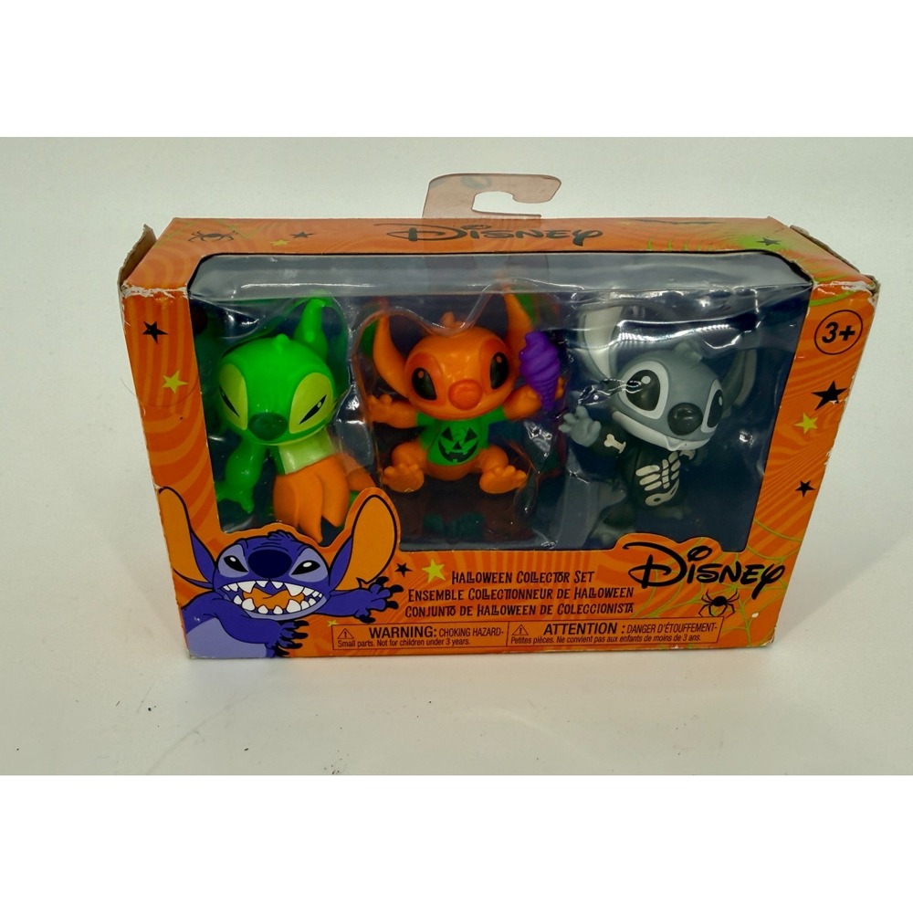 Disney Stitch Halloween Collector Set 3pc Figures Lilo Alien Pumpkin